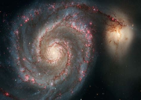 The Whirlpool Galaxy M51 Grand Design Spiral Galaxy Space Print Poster
