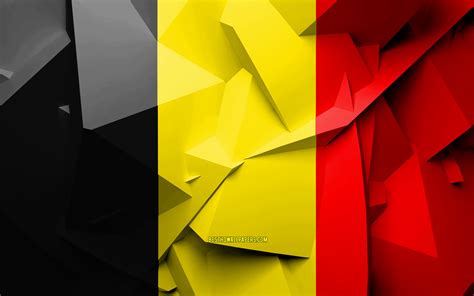 Download Wallpapers 4k Flag Of Belgium Geometric Art European