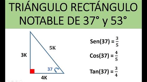 Triángulo Rectángulo Notable de 37 y 53 Razones Trigonométricas