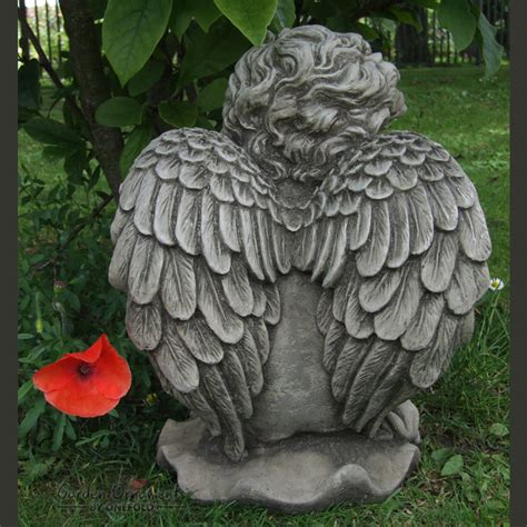 Teddy Cherub Hand Cast Stone Garden Ornament Statue Grave