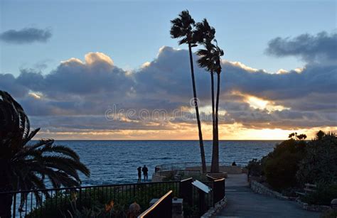 Sunset At Heisler Park In Laguna Beach California Stock Image Image
