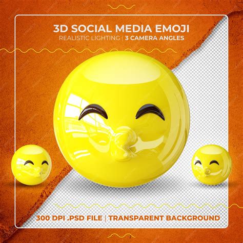 Emoji Besos 3d Aislado Con Los Ojos Cerrados Archivo Psd Premium