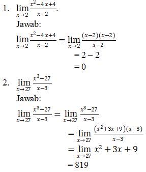 Contoh Soal Matematika Limit Fungsi Aljabar Dan Penyelesaiannya Tips