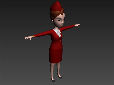 cartoongirl017 air hostess by bariacg 3docean