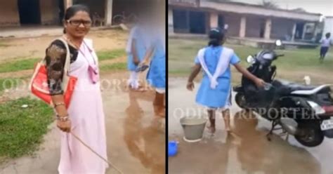 Shocking Footage Shows Odisha Teacher Standing With A Stick Making