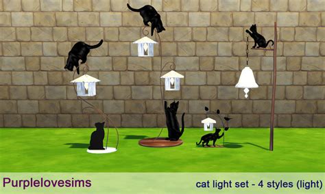 Purplelove Sims Purplelovesims Cat Light Set Sims 4 4 Styles