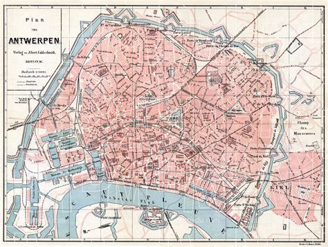 Old Map Of Antwerp Antwerpen Anvers In 1908 Buy Vintage Map Replica