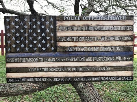 Police Officer's Prayer Thin Blue Line Flag