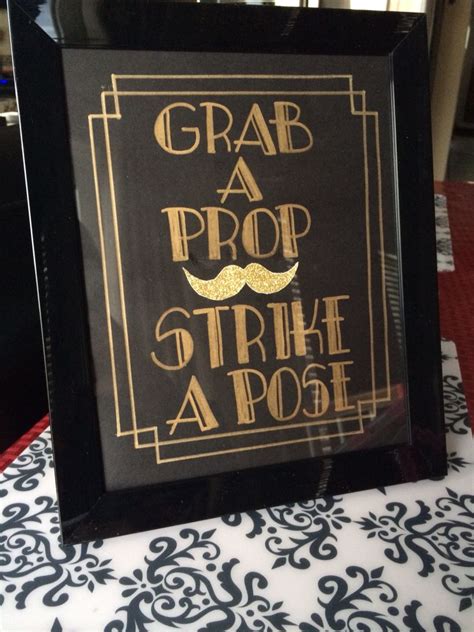Do it yourself photo booth frame. Do it yourself Great Gatsby Photo Booth sign! All you need is a black frame, black construction ...