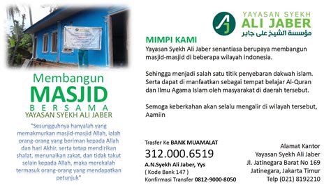 Amal Masjid Program Pembangunan Masjid Yayasan Syekh Ali Jaber Info