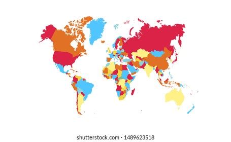 World Map Color Vector Modern Stock Vector Royalty Free 1705608622
