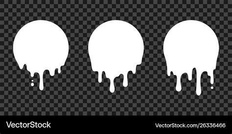 Paint Drip Stickers Circle White Melt Drop Icons Vector Image