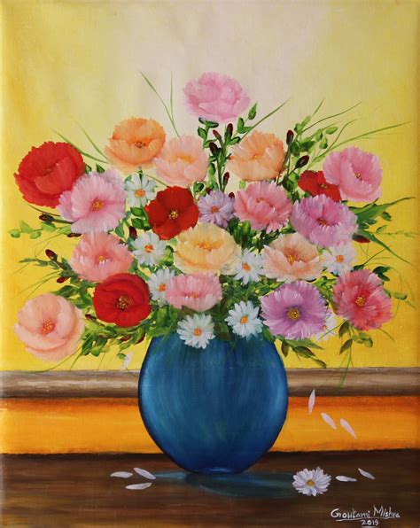 Easy Paintings Of Flowers In A Vase Megan Horsinaround