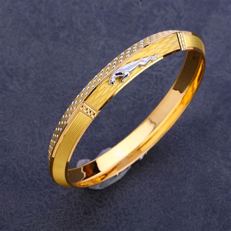 Buy Quality 22kt Gold Mens Punjabi Designer Lock Kada Bracelet Mplkb68