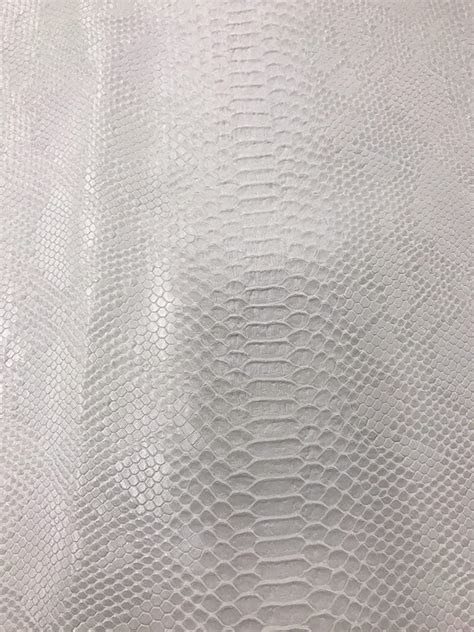 White 5354 Wide Snake Fake Leather Upholstery 3 D Viper Snake Skin