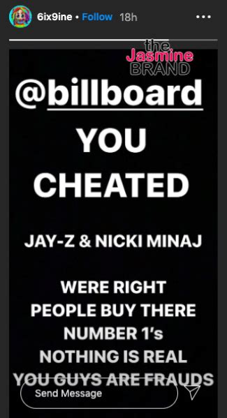 Tekashi 6ix9ine Billboard You Cheated Jay Z Nicki Minaj Were Right