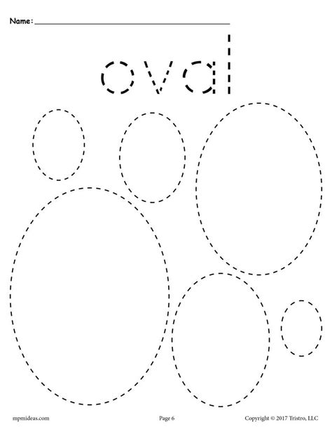 We provide a set of 26 tracing letter worksheets, each with both upper case and lower case letters, that will help your kids build their penmanship skills. Ovals Tracing Worksheet - Tracing Shapes Worksheets - SupplyMe