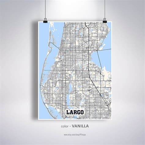 Largo Map Print Largo City Map Florida Fl Usa Map Poster Etsy