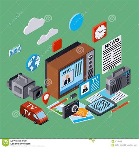 Newscast, Information, Broadcasting, Journalism Vector Concept Stock ...