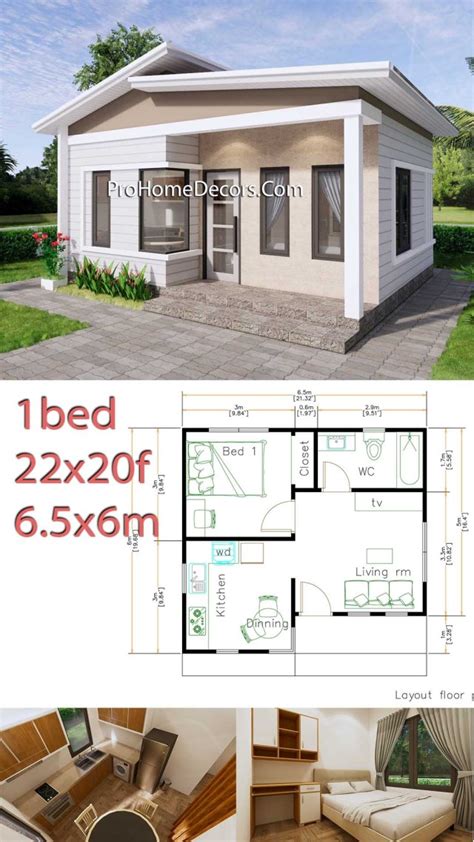 Small House Plans 65x6 Meter 22x20 Feet Pdf Floor Plans Pro Home Decors