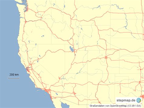 Stepmap Usa West Mit Highways Landkarte Für Deutschland