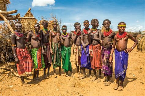 Girls Women African Tribe Daasanach Their Villag Omo Valley Ethiopia May Village