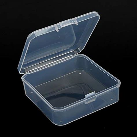 Plastic Hinged Box 24 Packs Small Clear Plastic Beads Storage