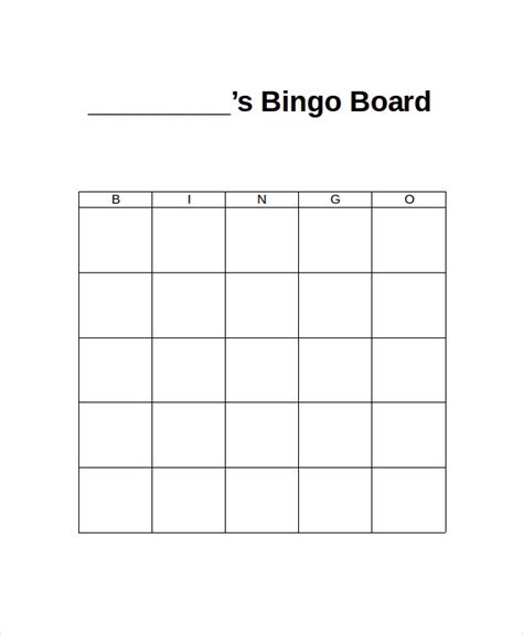 Blank Bingo Card Template Microsoft Word Professional Sample Template