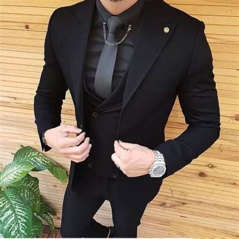 Men Suits Piece Wedding Wear Black Premium Slim Fit Piece Etsy