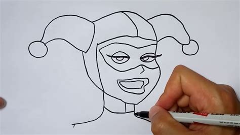 How To Draw An Easy Harley Quinn Drawing Step By Step Sketch Tutorial