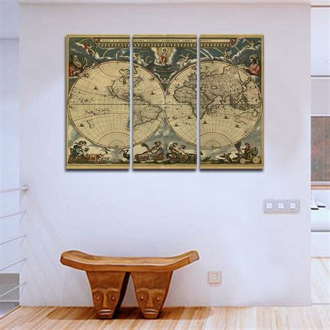1600s World Map Multi Panel Canvas Wall Art Elephantstock