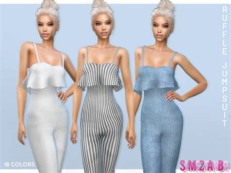 Bill Sims Strapless Ruffle Jumpsuit Sims 4 Clothing S