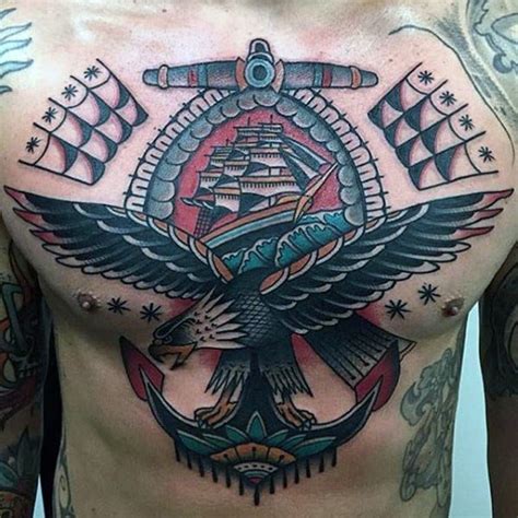 Our website provides the visitors with some great traditional eagle tattoo on chest for men. 100 American Traditional Tattoos For Men - Old School Designs
