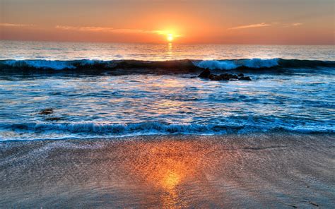 Laguna Beach California Usa Sea Sunset Clouds Wallpaper Nature
