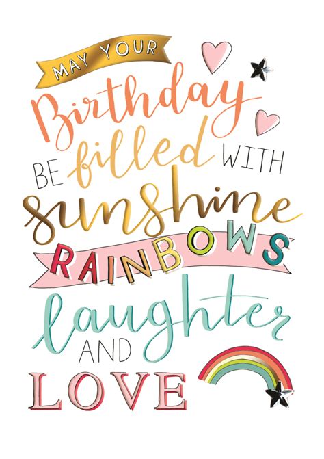 Sunshines Rainbows Birthday Greeting Card Cards Happy Birthday