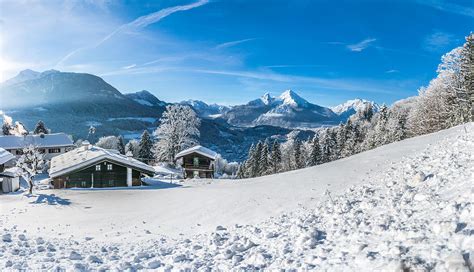 Snowy Cottages In The Bavarian Alps In Winter Photograph By Jr Photography