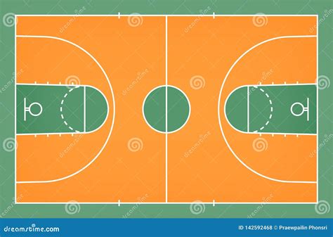 Green Basketball Court Floor With Line Pattern Background Basketball