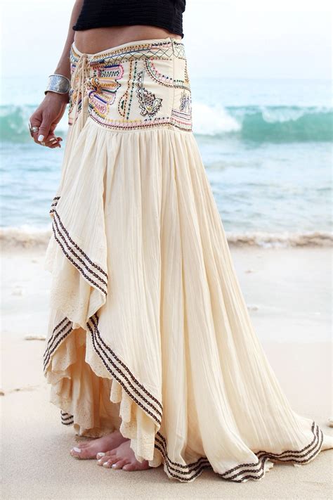 Sexy Long Modern Gypsy Style Embellished Skirt For A Boho Chic Look