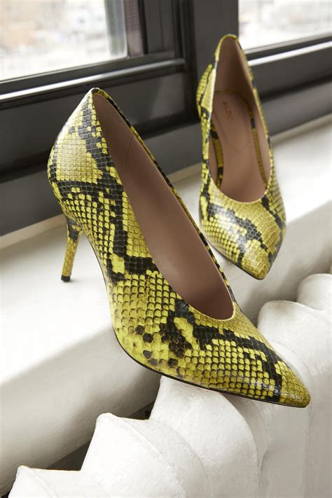 A Lime Python Print Leather Stiletto Heel Adds Leg Lengthening Lift And