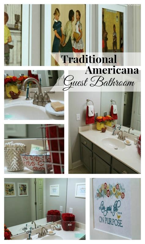 Decorating your home in americana decor is all about using the old stars and stripes everywhere! Americana Guest Bathroom Makeover