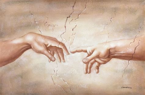 Items Similar To The Creation Hands God Touching Adam 24 X 36 Hand