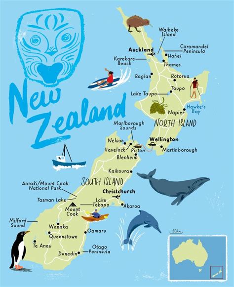 New Zealand Map By Scott Jessop New Zealand Map By Scott Jessop