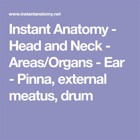 Instant Anatomy Head And Neck Areasorgans Ear Pinna External