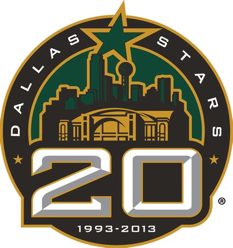 Dallas Stars Anniversary Logo National Hockey League Nhl Chris