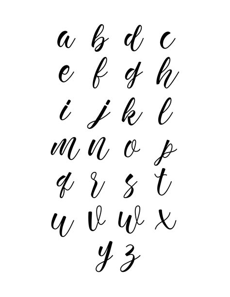 Free Printable Beginner Calligraphy Alphabet Lowercase Letters 8cb