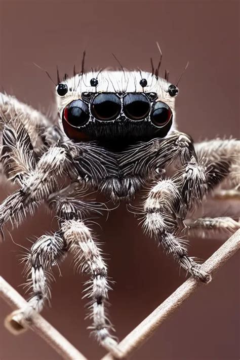 Krea 8mm Extremely Detailed Macro Photography Of A Jumping Spider