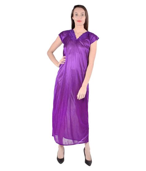 Buy Ray Fashion Satin Nighty And Night Gowns Purple Online At Best Prices In India Snapdeal