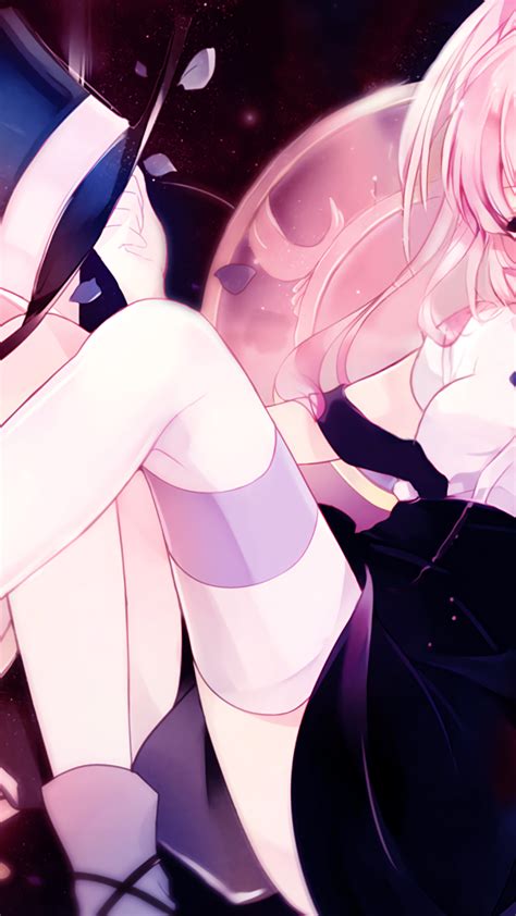 Download 1080x1920 Anime Girl Pink Hair Skirt Wallpapers