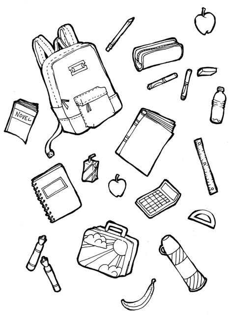 School Supplies Coloring Pages At Free Printable