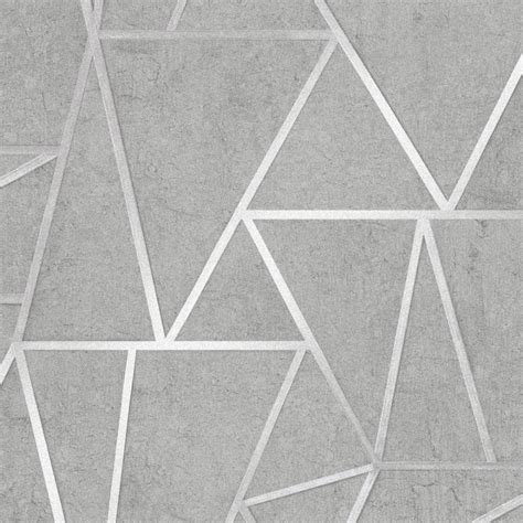 Metro Geometric Apex Wallpaper In Grey And Silver I Love